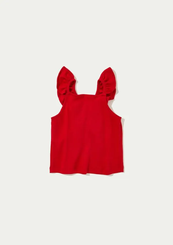 Regata Infantil Menina Canelada Slim - Vermelho 016