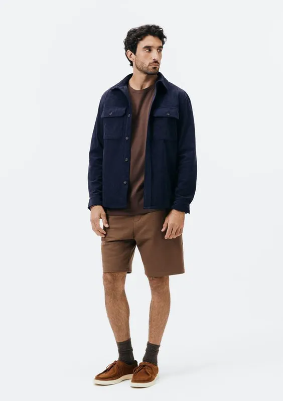 Bermuda Masculina Reta em Moletom - Marrom M