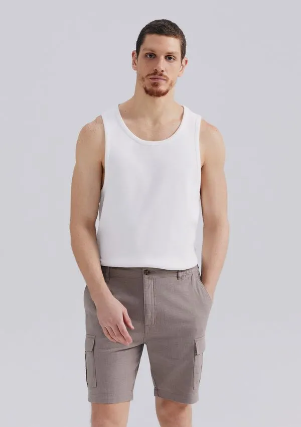 Bermuda Masculina Chino Cargo Texturizada - Bege 040