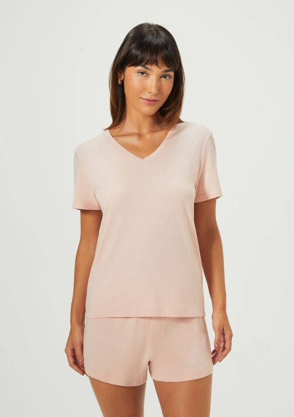 Pijama Curto Feminino Em Malha De Algodão - Rosa XP