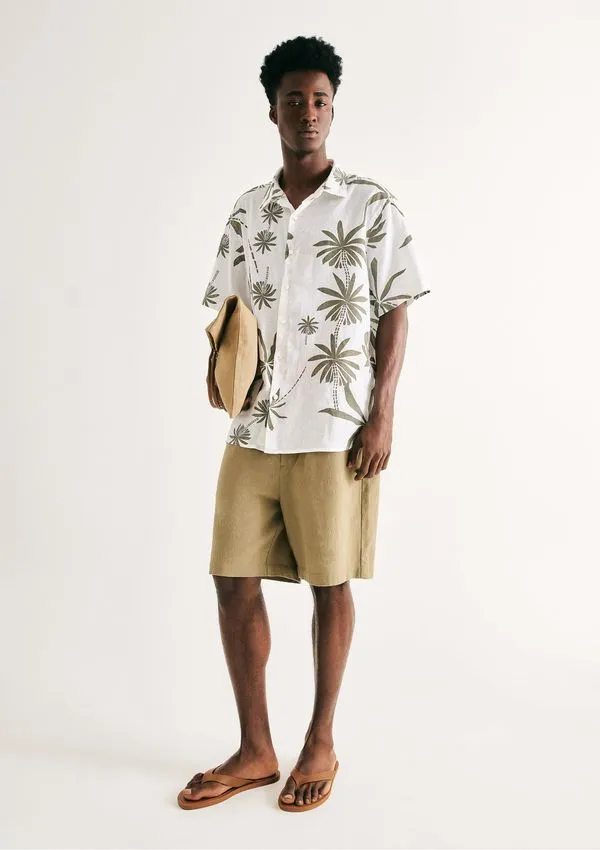 Bermuda Masculina Reta Texturizada - Verde G