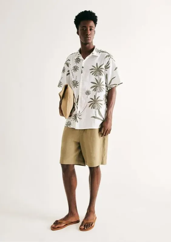 Bermuda Masculina Reta Texturizada - Verde G