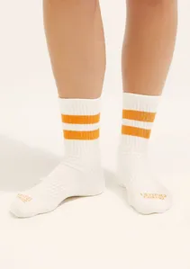 Meia Cano Longo Listras Hering + Cosmo - Off white M