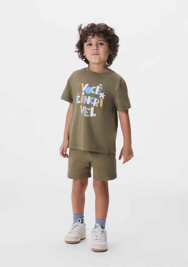 Conjunto Curto Infantil Menino Toddler - Verde 003