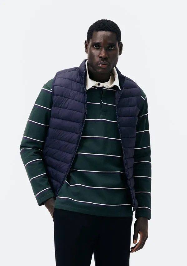 Colete Básico Masculino Puffer Comfort - Azul XG