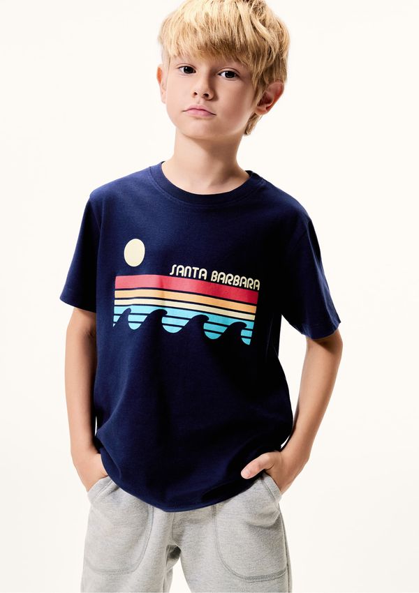 Camiseta Infantil Menino Manga Curta Com Estampa - Azul 016