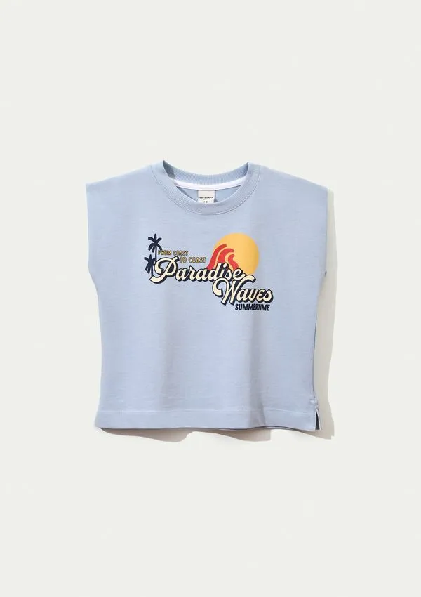 Regata Infantil Menina Muscle Tee Super Cotton - Azul 016