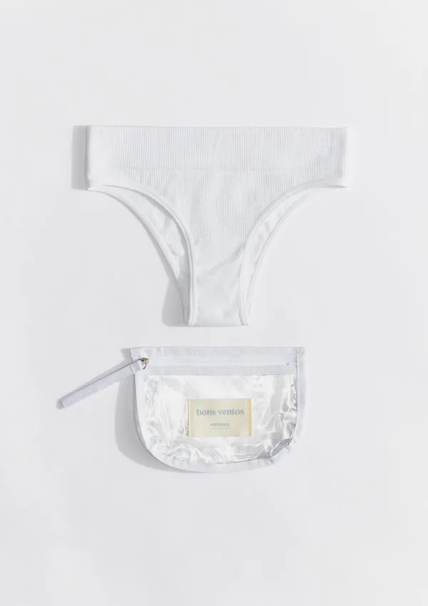 Calcinha Cintura Alta + Necessaire - Off white G