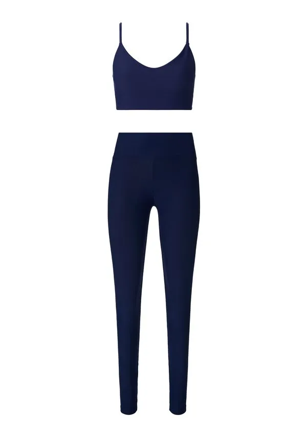 Kit Top E Legging Esportivo Proteção UV - Azul P