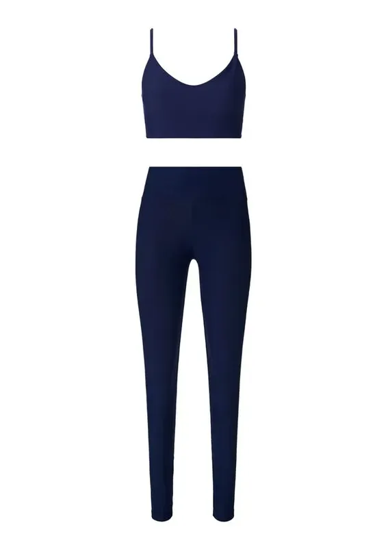Kit Top E Legging Esportivo Proteção UV - Azul M