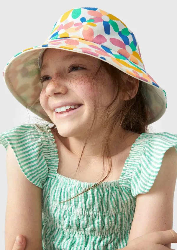 Chapéu Bucket Infantil Unissex Em Sarja - Rosa P