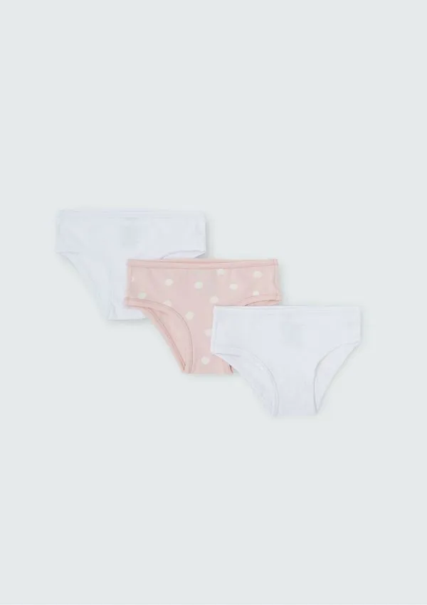 Kit Com 3 Calcinhas Infantil Em Ribana - Multicolorido 012