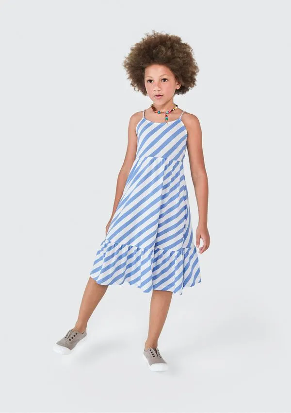 Vestido Curto Infantil - Azul 008