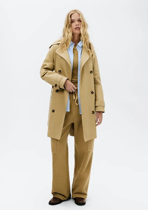 Casaco Trench Coat Feminino - Caqui M