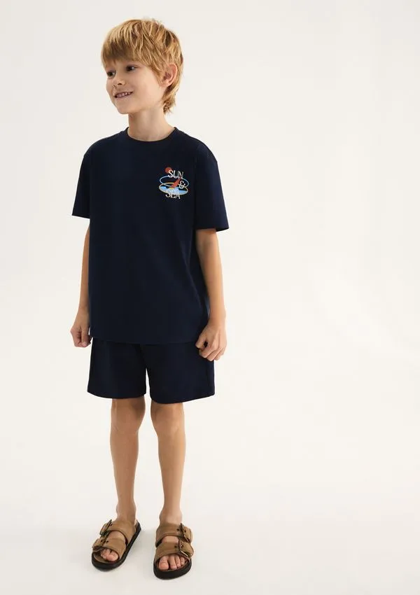 Conjunto Infantil Menino Oversized Estampado - Azul 004