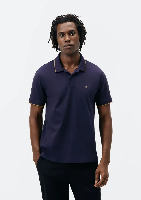 Camisa Polo Básica Masculina Super Cotton Com Bordado - Azul P