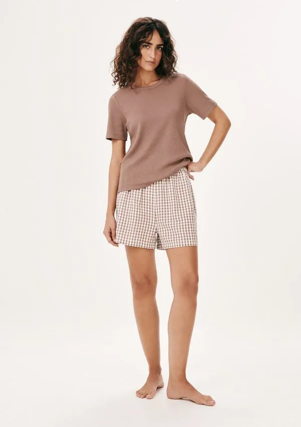 Shorts Feminino 1880 Textura Anarruga - Marrom P