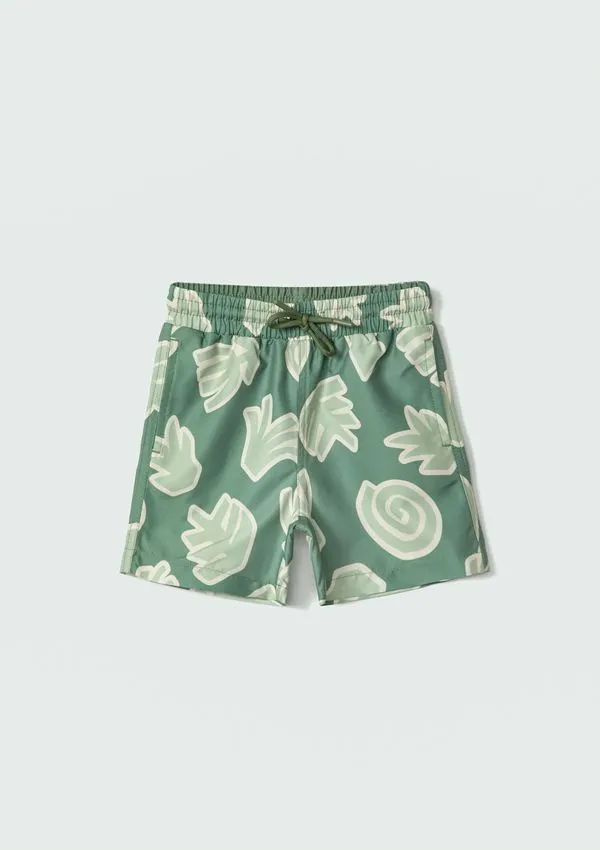 Shorts Infantil Menino Toddler em Tactel Estampado - Verde 003
