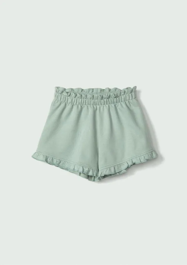 Shorts Infantil Menina Toddler Em Moletom - Verde 003