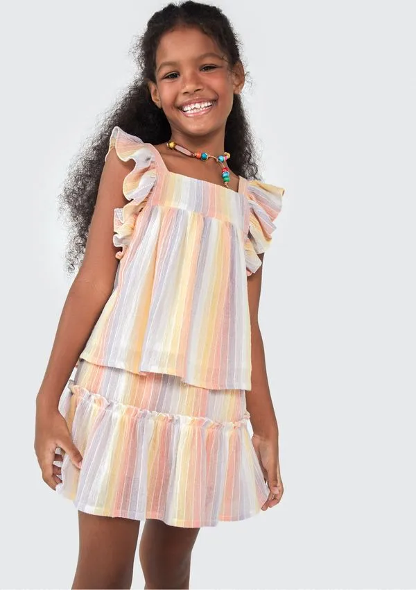 Shorts Infantil Menina - Laranja 006