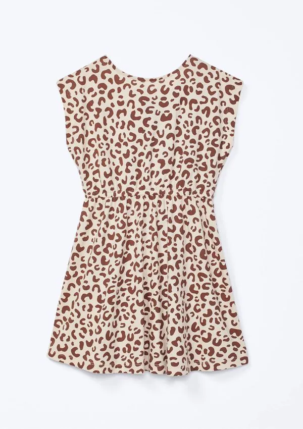 Vestido Curto Infantil Animal Print - Nude 014