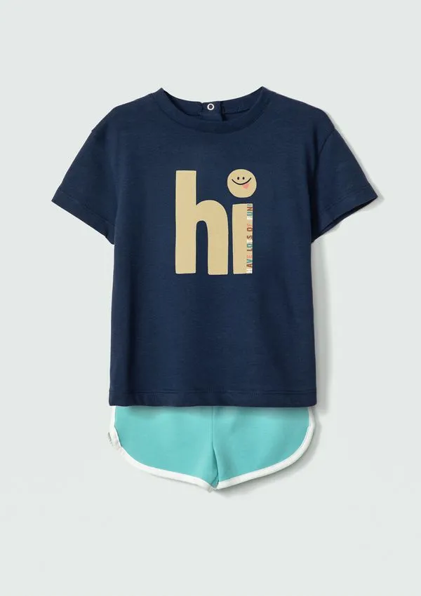 Conjunto Curto Infantil Menino Toddler - Azul 003