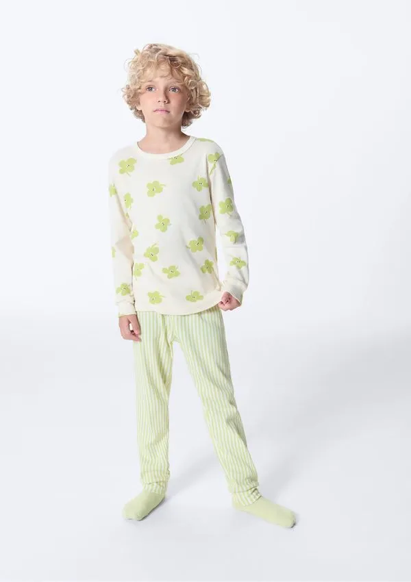 Pijama Infantil Estampado - Off white 008