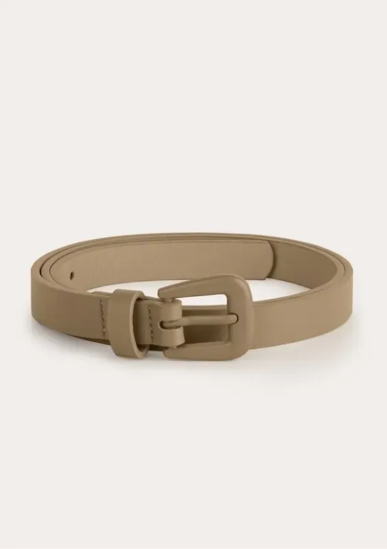 Cinto Feminino Fino Com Fivela De Metal - Bege G
