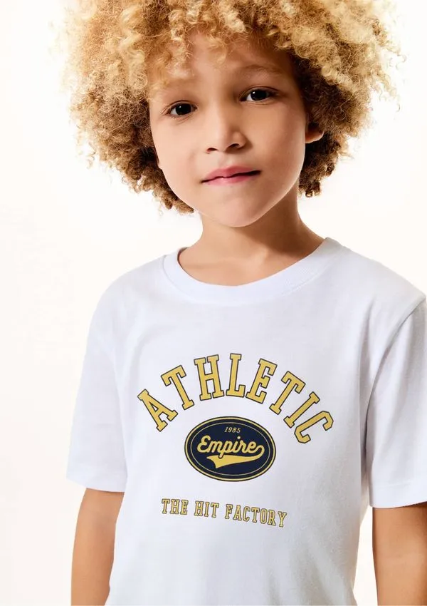 Camiseta Infantil Menino Manga Curta Com Estampa - Branco 012