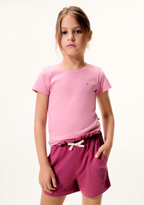 Shorts Básico Infantil Menina Clochard Em Moletom - Roxo 016