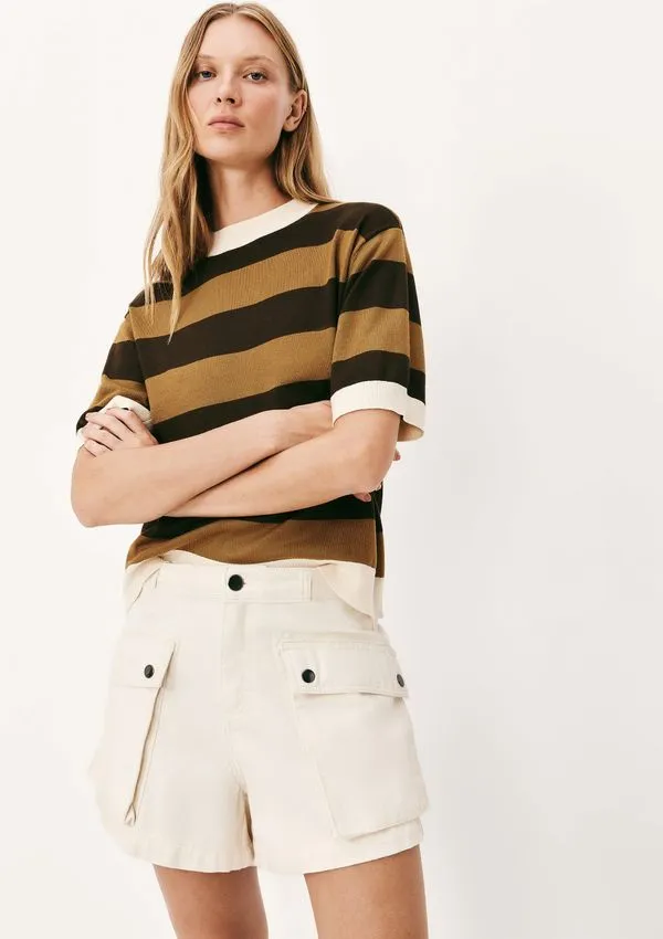 Shorts Feminino Em Sarja Amaciada - Off white 042