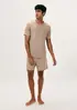 Pijama Curto Masculino Comfort Em Algodão Pima - Marrom XG