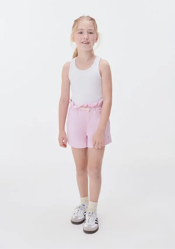 Shorts Básico Infantil Menina Clochard Em Moletom - Rosa 002