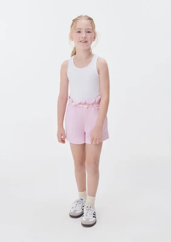 Shorts Básico Infantil Menina Clochard Em Moletom - Rosa 012
