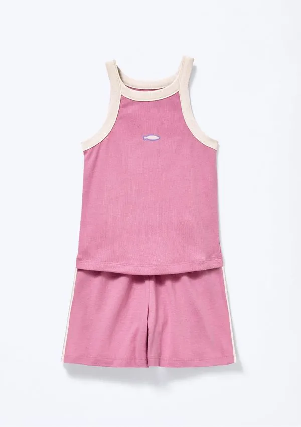 Pijama Infantil Menina Em Ribana Canelada - Rosa 006