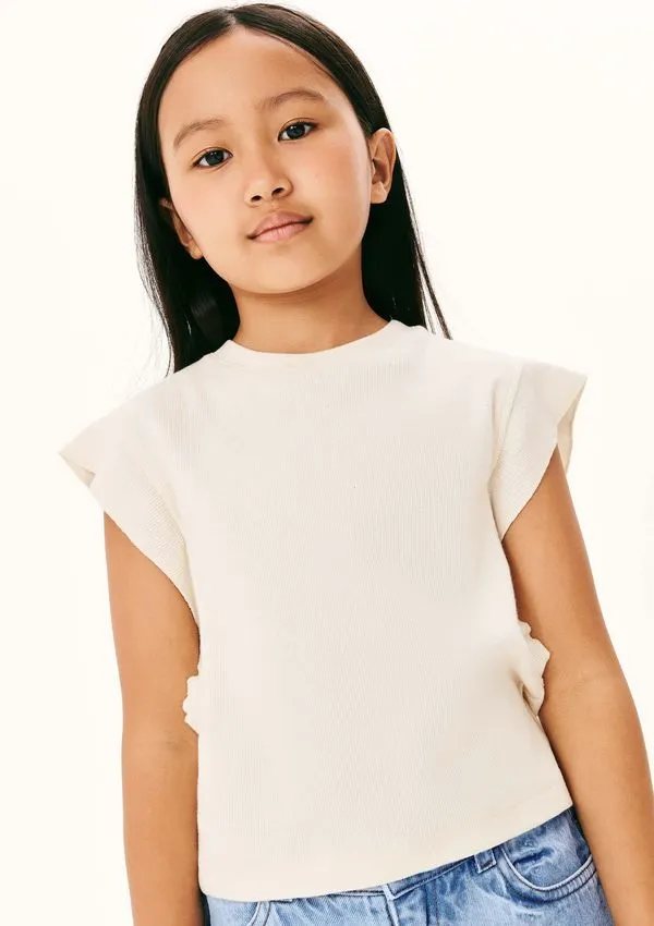 Blusa Infantil Menina Em Ribana - Off white 012