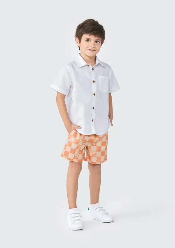 Shorts Infantil Menino Toddler - Laranja 004