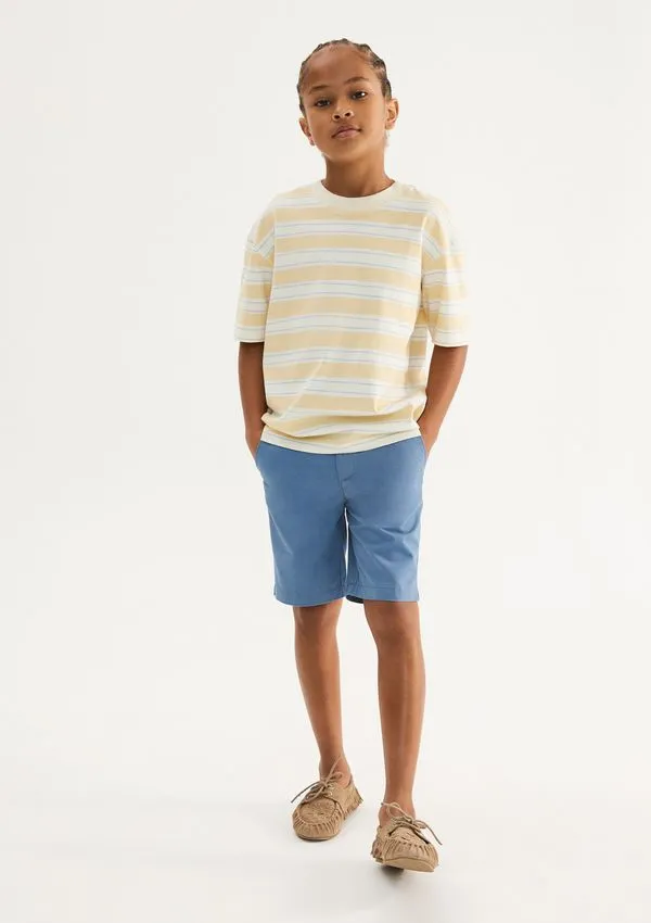 Bermuda Básica Infantil Menino Chino - Azul 012