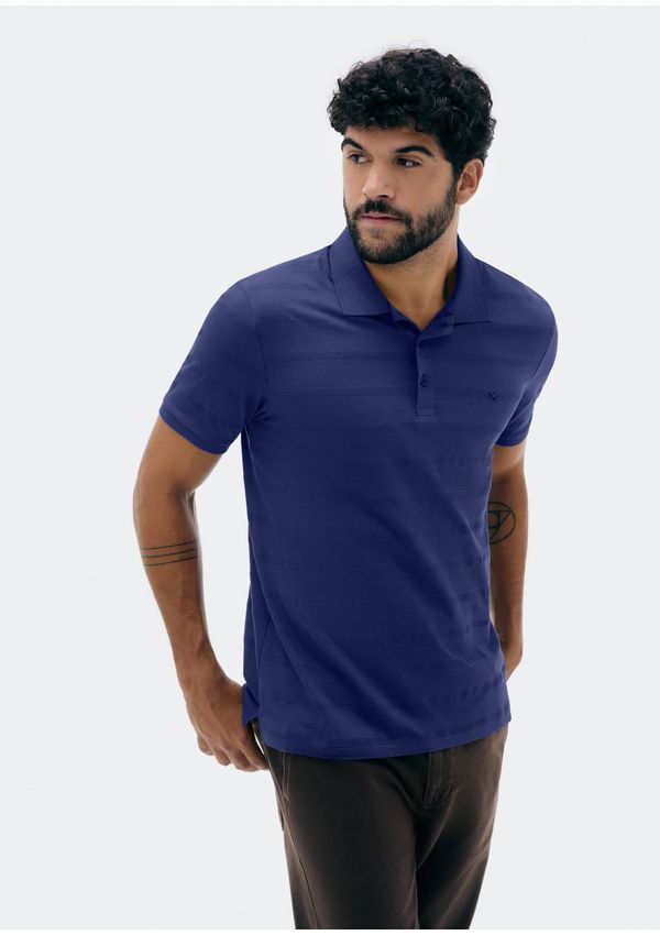 Camisa Polo Masculina Manga Curta Com Bordado - Azul XXG