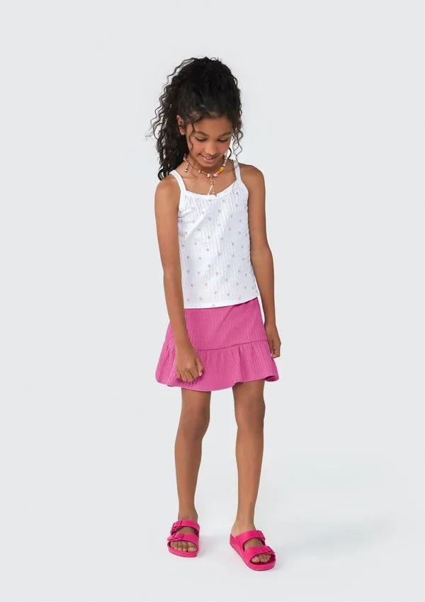 Conjunto Curto Infantil Menina - Off white 006