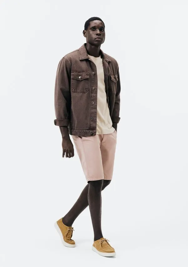Bermuda Básica Masculina Chino Em Sarja - Bege 038
