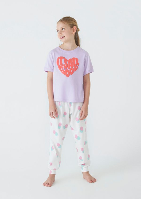 Pijama Infantil Menina Regular Com Estampa - Roxo 014