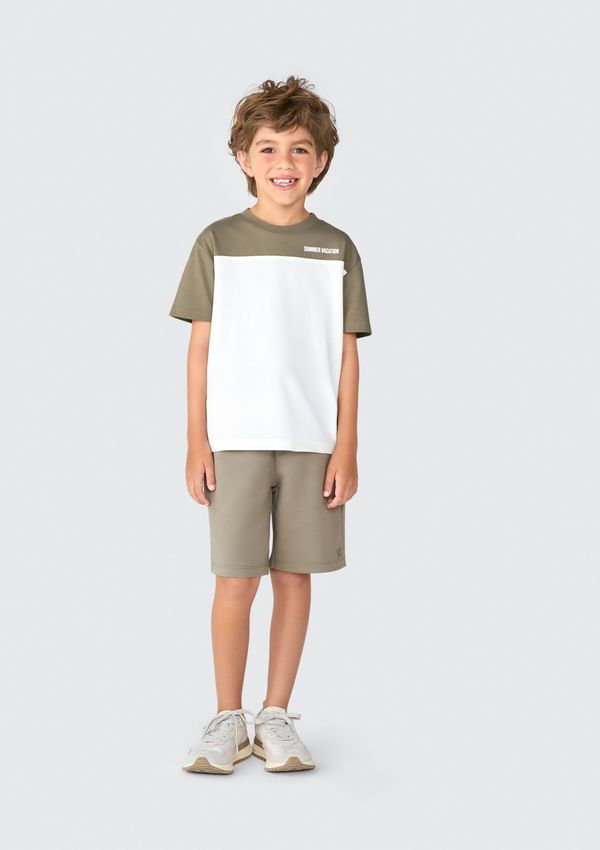 Bermuda Básica Infantil Menino Em Moletom - Verde 014