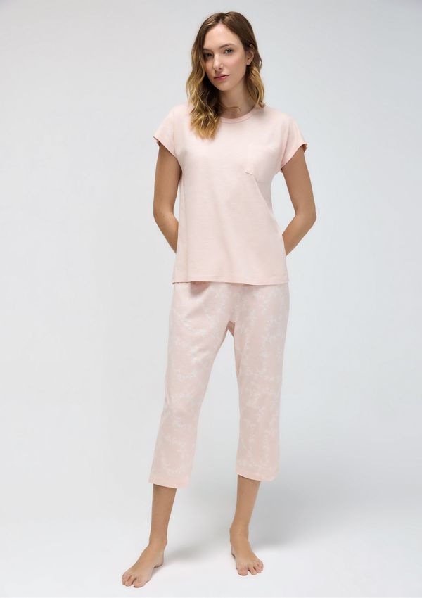 Pijama Longo Feminino Estampado - Rosa P