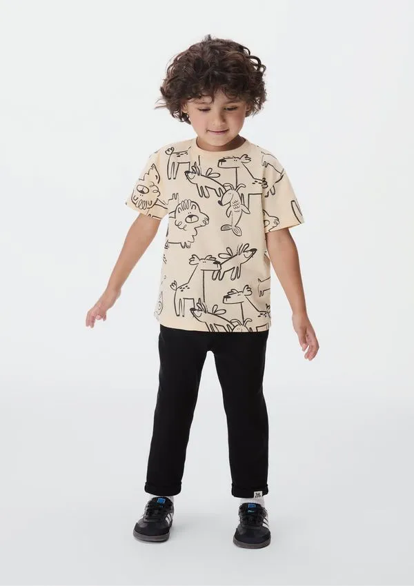 Calça Infantil Menino Toddler Reta - Preto 001
