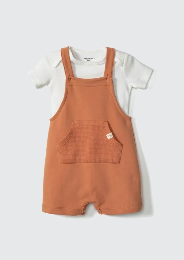 Conjunto Bebê Menino Com Jardineira - Off white 06M