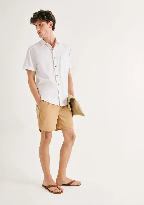 Shorts Masculino Peach Touch Vintage - Bege P