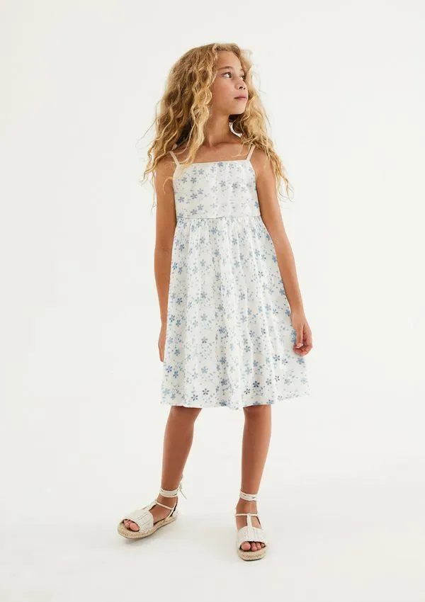Vestido Infantil Evasê Laise - Creme 014