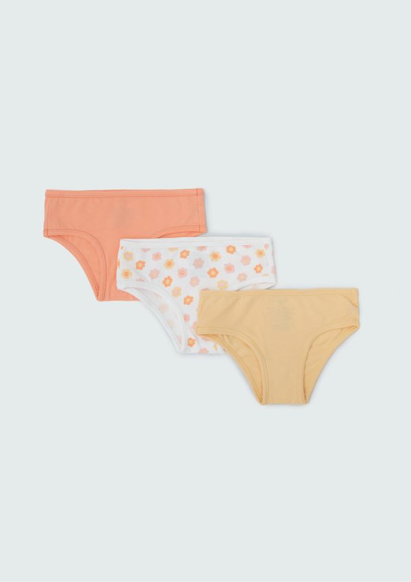 kit Com 3 Calcinhas Infantil Em Ribana - Multicolorido 014