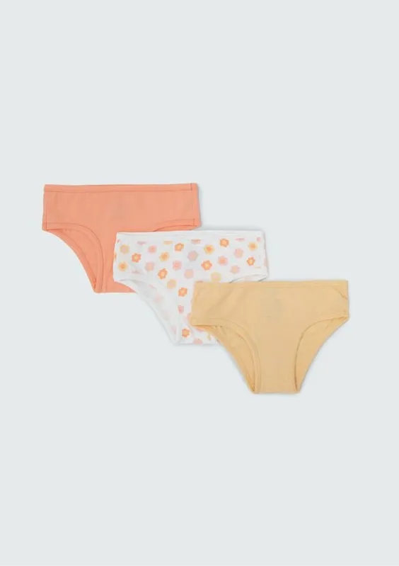 kit Com 3 Calcinhas Infantil Em Ribana - Multicolorido 014